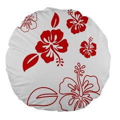Hawaiian Flower Red Sunflower Large 18  Premium Round Cushions by Mariart