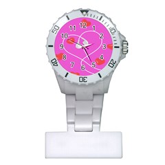 Heart Love Pink Red Plastic Nurses Watch by Mariart