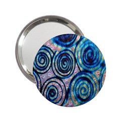 Green Blue Circle Tie Dye Kaleidoscope Opaque Color 2 25  Handbag Mirrors by Mariart