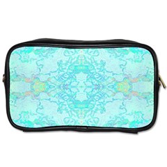 Green Tie Dye Kaleidoscope Opaque Color Toiletries Bags by Mariart