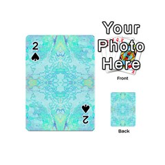 Green Tie Dye Kaleidoscope Opaque Color Playing Cards 54 (mini)  by Mariart