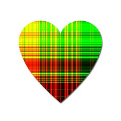 Line Light Neon Red Green Heart Magnet by Mariart