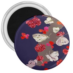 Original Butterfly Carnation 3  Magnets by Mariart