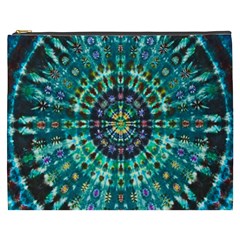Peacock Throne Flower Green Tie Dye Kaleidoscope Opaque Color Cosmetic Bag (xxxl)  by Mariart