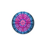 Red Blue Tie Dye Kaleidoscope Opaque Color Circle Golf Ball Marker (10 pack) Front