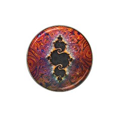 The Eye Of Julia, A Rainbow Fractal Paint Swirl Hat Clip Ball Marker by jayaprime