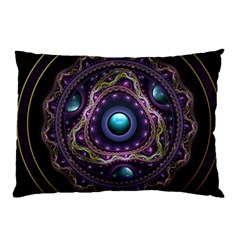 Beautiful Turquoise And Amethyst Fractal Jewelry Pillow Case (two Sides) by jayaprime