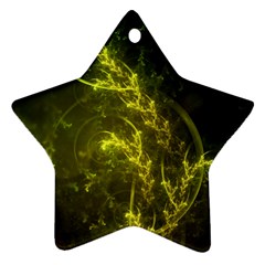 Beautiful Emerald Fairy Ferns In A Fractal Forest Ornament (star) by jayaprime