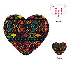 Bohemian Patterns Tribal Playing Cards (heart)  by BangZart