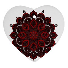 Ornate Mandala Heart Ornament (two Sides) by Valentinaart