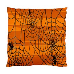 Vector Seamless Pattern With Spider Web On Orange Standard Cushion Case (two Sides) by BangZart