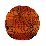 Vector Seamless Pattern With Spider Web On Orange Standard 15  Premium Flano Round Cushions Front