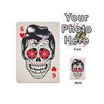 Man Sugar Skull Playing Cards 54 (Mini)  Front - Heart6