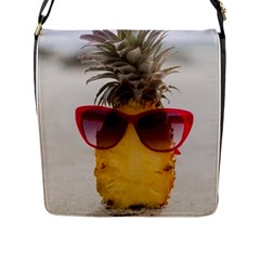 Pineapple With Sunglasses Flap Messenger Bag (l)  by LimeGreenFlamingo