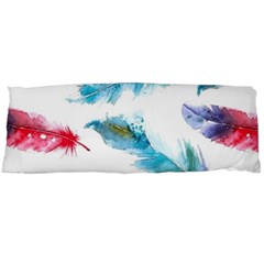 Watercolor Feather Background Body Pillow Case (dakimakura) by LimeGreenFlamingo