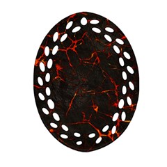 Volcanic Textures Oval Filigree Ornament (two Sides) by BangZart