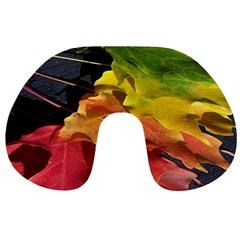 Green Yellow Red Maple Leaf Travel Neck Pillows by BangZart
