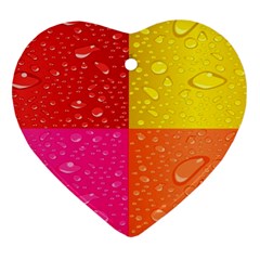 Color Abstract Drops Heart Ornament (two Sides)