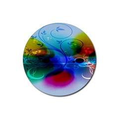 Abstract Color Plants Rubber Coaster (round)  by BangZart