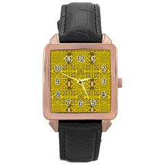 Stars And Flowers In The Forest Of Paradise Love Popart Rose Gold Leather Watch  by pepitasart