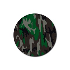 Army Green Camouflage Rubber Coaster (round)  by BangZart