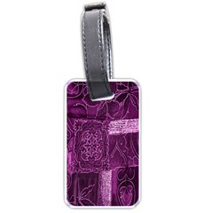 Purple Background Patchwork Flowers Luggage Tags (one Side)  by BangZart