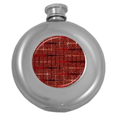 Rust Red Zig Zag Pattern Round Hip Flask (5 Oz) by BangZart