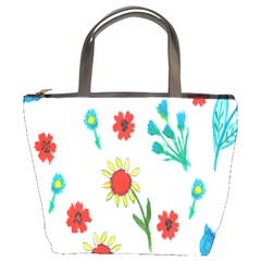Flowers Fabric Design Bucket Bags by BangZart