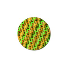 Green Red Brown Zig Zag Background Golf Ball Marker (4 Pack) by BangZart