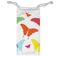 Beautiful Colorful Polka Dot Butterflies Clipart Jewelry Bag by BangZart