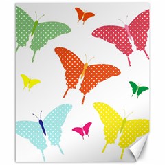 Beautiful Colorful Polka Dot Butterflies Clipart Canvas 8  X 10 