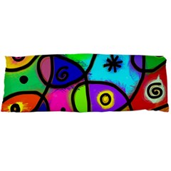 Digitally Painted Colourful Abstract Whimsical Shape Pattern Body Pillow Case Dakimakura (two Sides) by BangZart