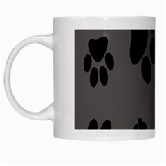 Dog Foodprint Paw Prints Seamless Background And Pattern White Mugs by BangZart
