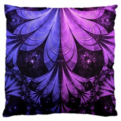 Beautiful Lilac Fractal Feathers Of The Starling Large Cushion Case (two Sides) by jayaprime