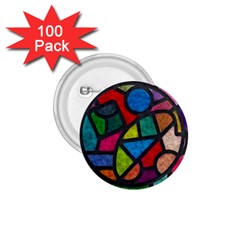 Stained Glass Color Texture Sacra 1 75  Buttons (100 Pack)  by BangZart