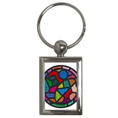 Stained Glass Color Texture Sacra Key Chains (rectangle) 