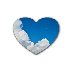 Sky Clouds Blue White Weather Air Heart Coaster (4 Pack)  by BangZart
