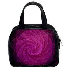 Purple Background Scrapbooking Abstract Classic Handbags (2 Sides) by BangZart