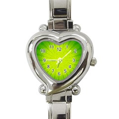 Radial Green Crystals Crystallize Heart Italian Charm Watch by BangZart