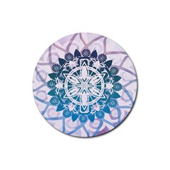 Mandalas Symmetry Meditation Round Rubber Coaster (round)  by BangZart