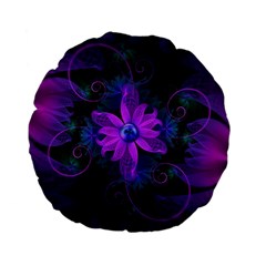 Beautiful Ultraviolet Lilac Orchid Fractal Flowers Standard 15  Premium Flano Round Cushions by jayaprime