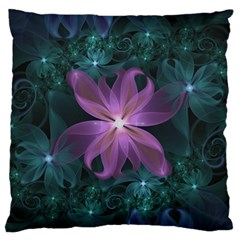 Pink And Turquoise Wedding Cremon Fractal Flowers Standard Flano Cushion Case (one Side) by jayaprime