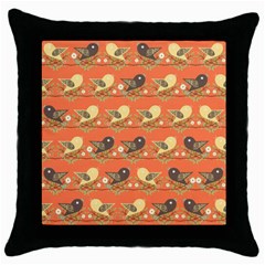 Birds Pattern Throw Pillow Case (black) by linceazul