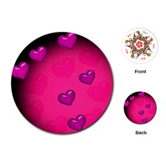 Background Heart Valentine S Day Playing Cards (round)  by BangZart