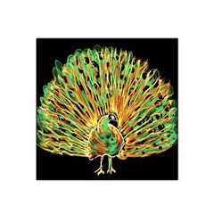 Unusual Peacock Drawn With Flame Lines Satin Bandana Scarf by BangZart