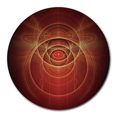 The Rusty Red Fractal Scarab Of Fiery Old Man Ra Round Mousepads by jayaprime