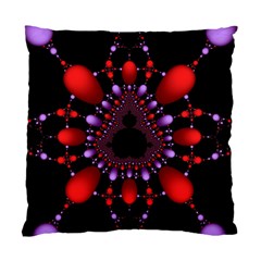 Fractal Red Violet Symmetric Spheres On Black Standard Cushion Case (two Sides) by BangZart