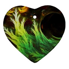 A Seaweed s Deepdream Of Faded Fractal Fall Colors Heart Ornament (two Sides) by jayaprime