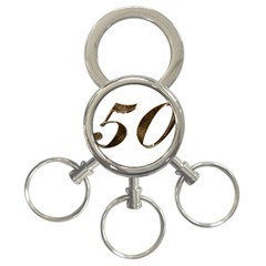 Number 50 Elegant Gold Glitter Look Typography 3-ring Key Chains by yoursparklingshop