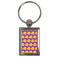 Purple And Yellow Abstract Pattern Key Chains (rectangle) 